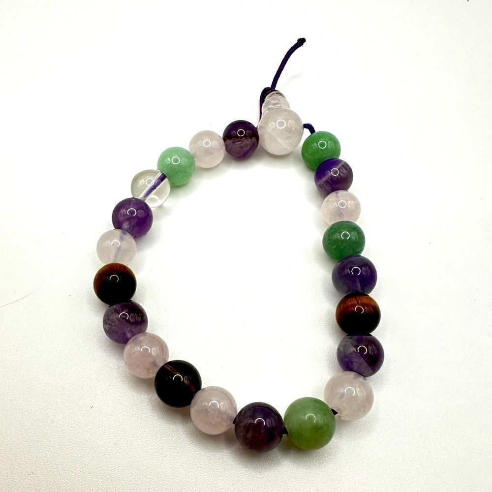 Multi-gemstone‎ 9mm round beaded stretchy bracelet!